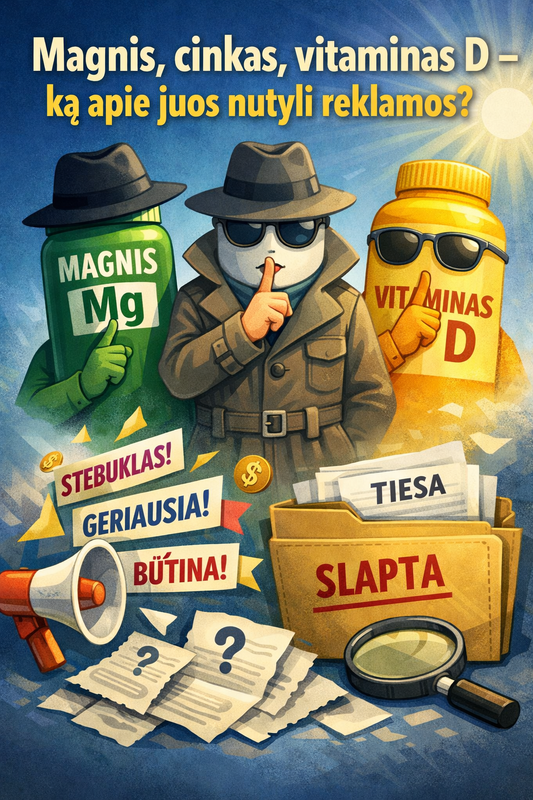 Magnis, cinkas, vitaminas D – ką apie juos nutyli reklamos?